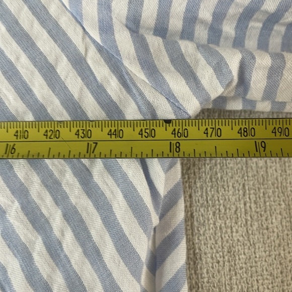 Zara Striped Blue and White Tie Front 3/4 Sleeve Blouse 💯 Cotton Size M - Picture 12 of 12